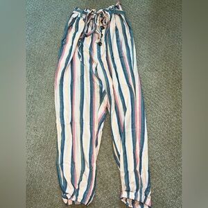 Striped Multicolor Drawstring Pants